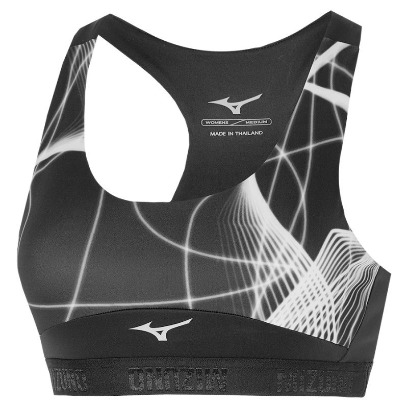 Mizuno Alpha Graphic Bra Zwart Wit | QNWO7909