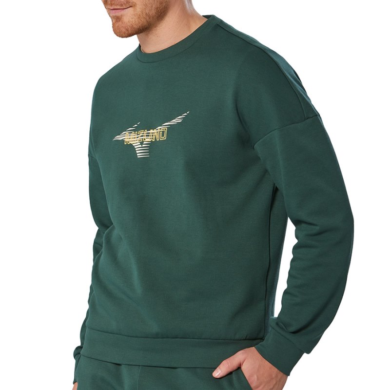 Mizuno Athletics Graphic Crew Groen | WHHN0427