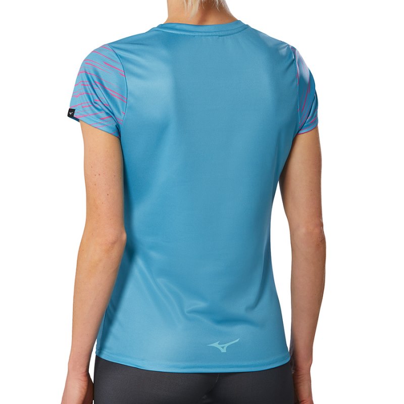 Mizuno Athletics Graphic Tee Blauw | HKEB7805