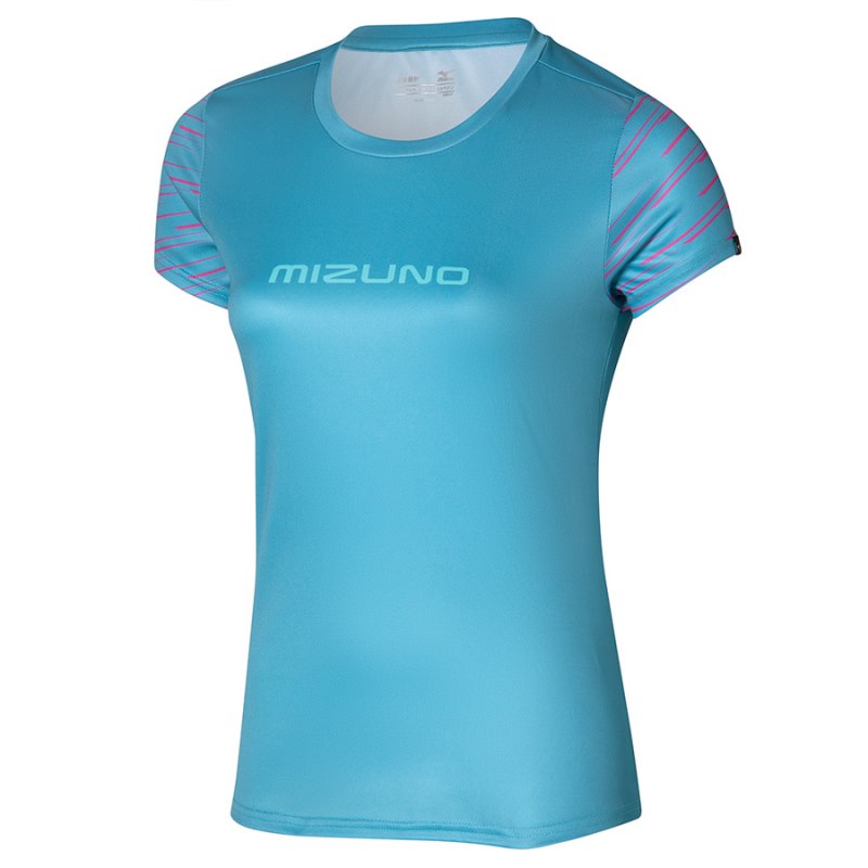 Mizuno Athletics Graphic Tee Blauw | HKEB7805