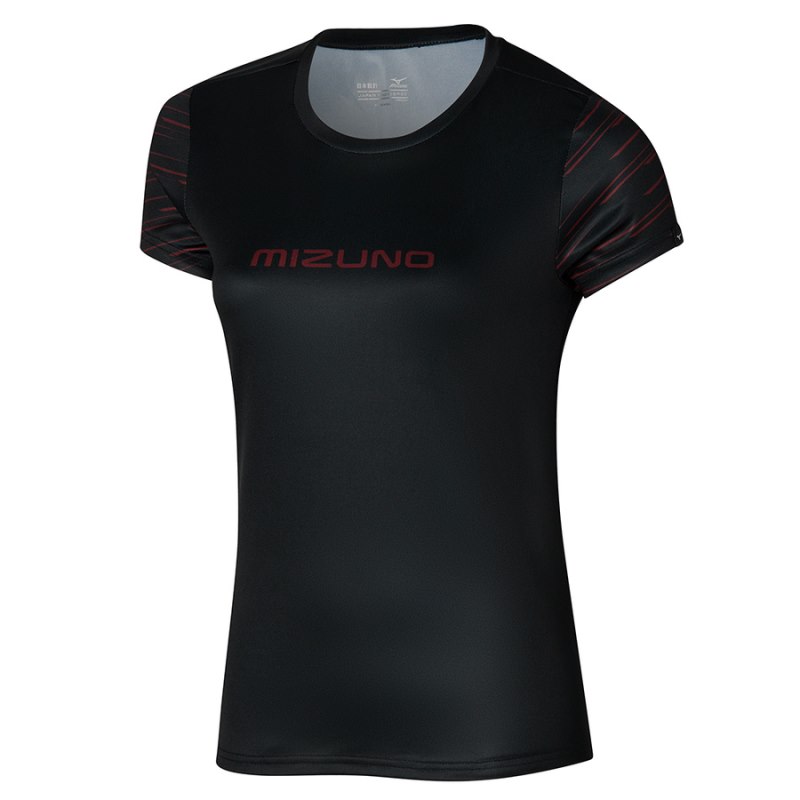 Mizuno Athletics Graphic Tee Zwart | FVOT7135