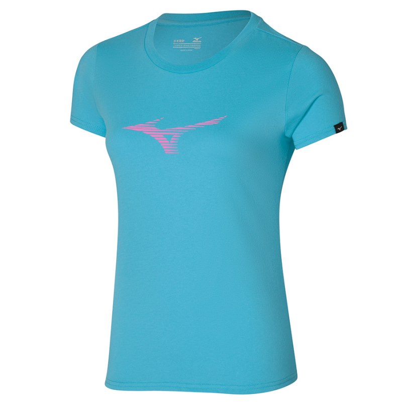 Mizuno Athletics RB Tee Blauw | TDLM4386