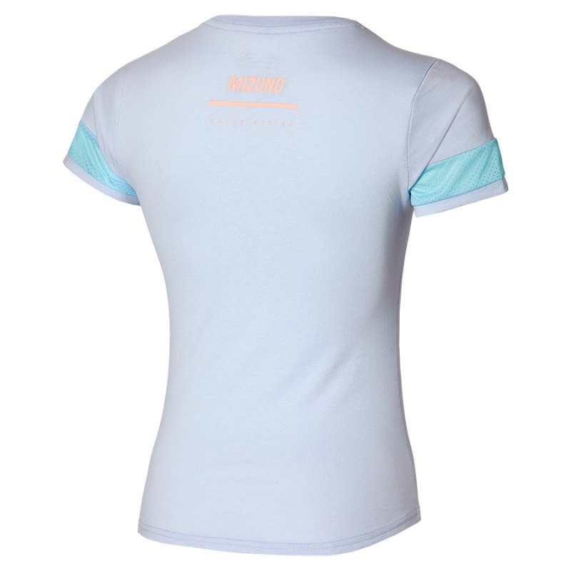 Mizuno Athletics Tee Lichtblauw | GQUW7709