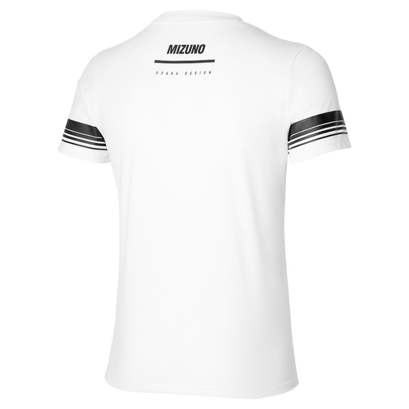 Mizuno Athletics Tee Wit Zwart | KBPV8961