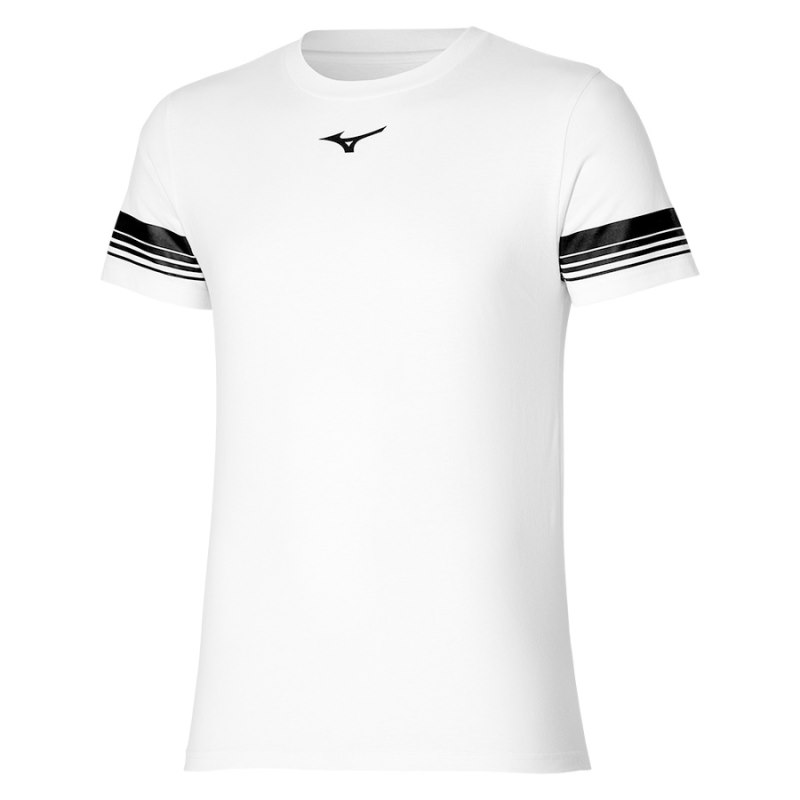 Mizuno Athletics Tee Wit Zwart | KBPV8961