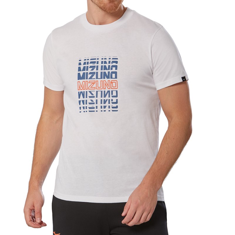 Mizuno Athletics Tee Wit | VAAZ4626