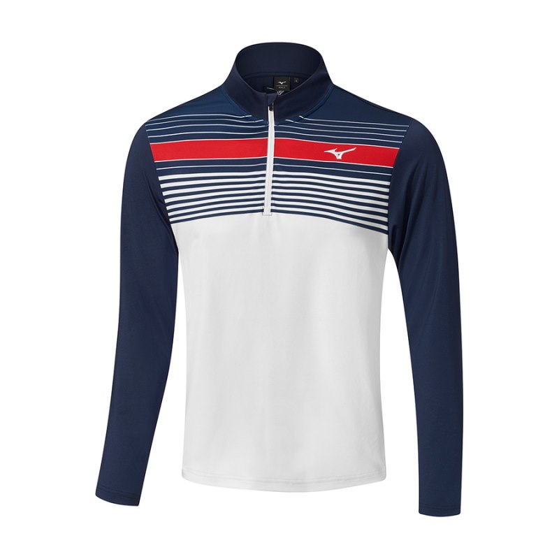 Mizuno BRZ Elite ST 1/4 Zip Donkerblauw Wit | JWGU2858