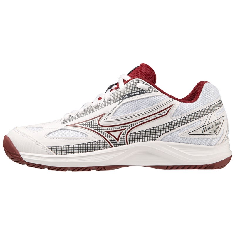 Mizuno Break Shot 4 AC Wit Bordeaux | HQNC8831