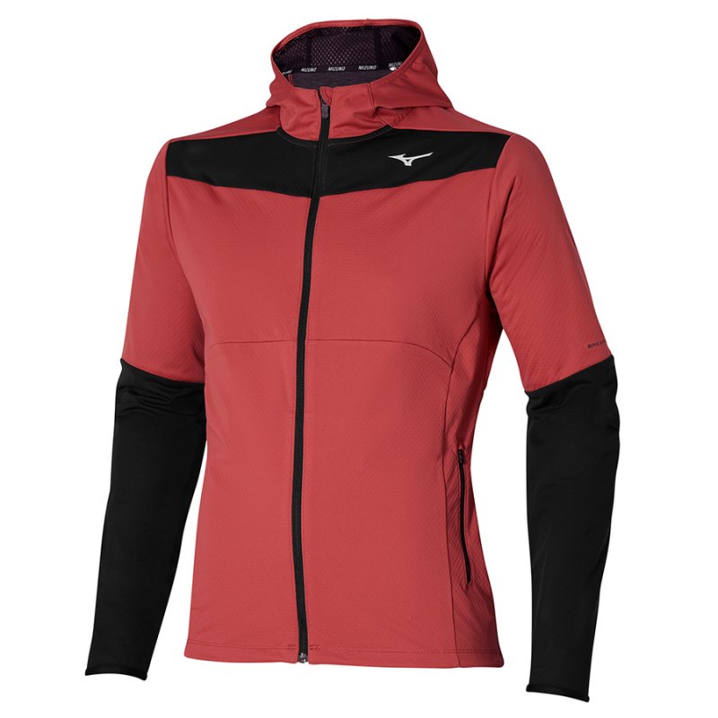 Mizuno Breath Thermo Jacket Rood Zwart | QUOG1921