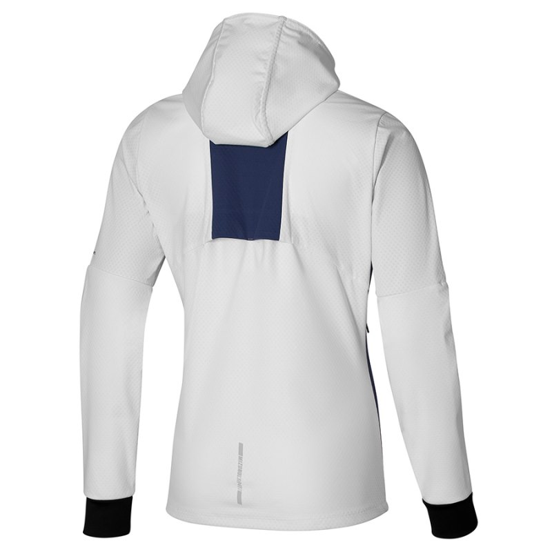 Mizuno Breath Thermo Jacket Wit Donkerblauw | FWZI8281