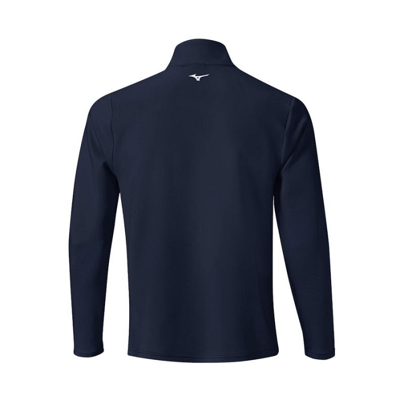 Mizuno Brze Tstripe 1/4 Zip Donkerblauw Wit | XOUL0939