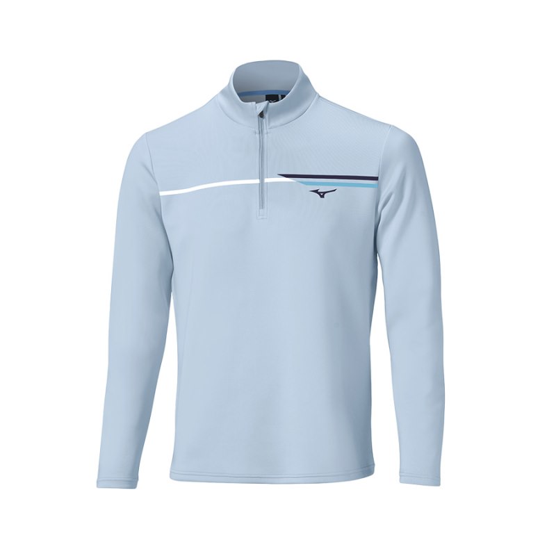 Mizuno Brze Tstripe 1/4 Zip Lichtblauw | ZIDN5239