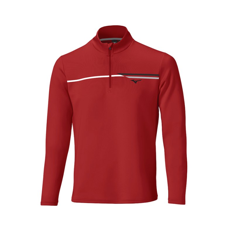 Mizuno Brze Tstripe 1/4 Zip Rood | GNZR1709