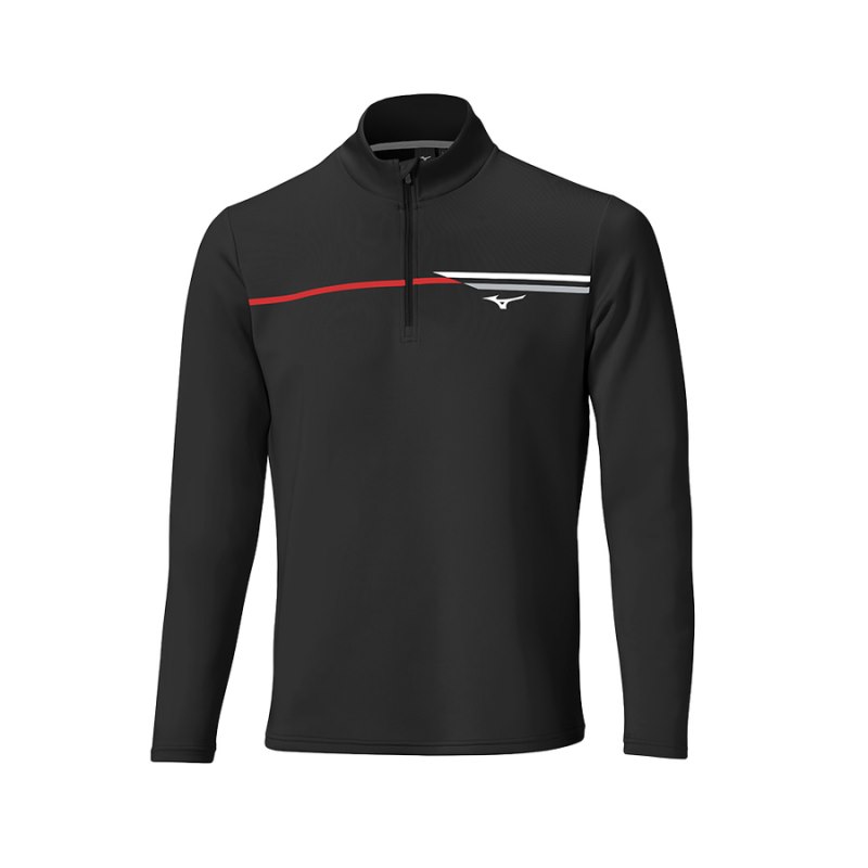 Mizuno Brze Tstripe 1/4 Zip Zwart | LEFR6689