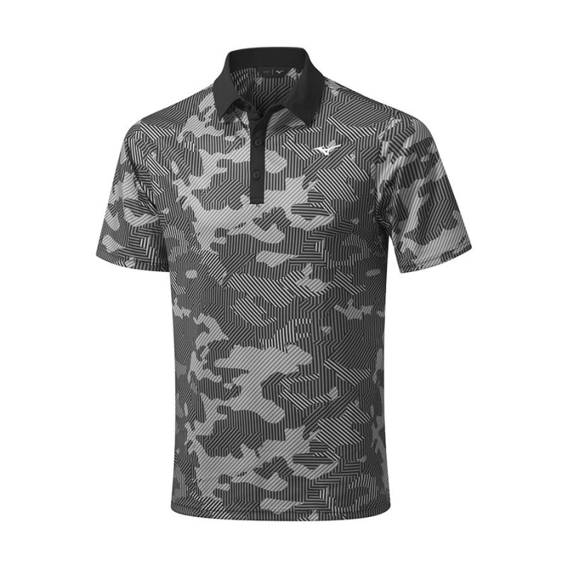 Mizuno Camo Shirt Zwart | TPBD6043