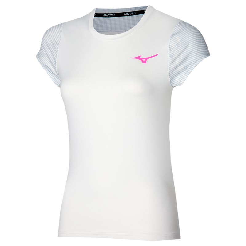 Mizuno Charge Printed Tee  Wit | CKBZ6674