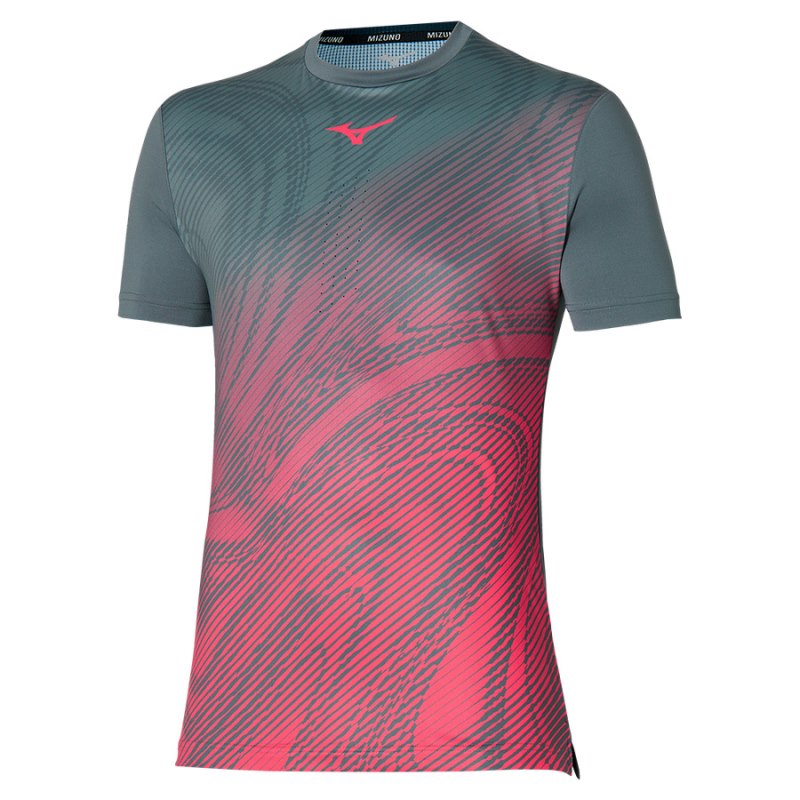 Mizuno Charge Shadow Graphic Tee Grijs Groen | TIKC0326