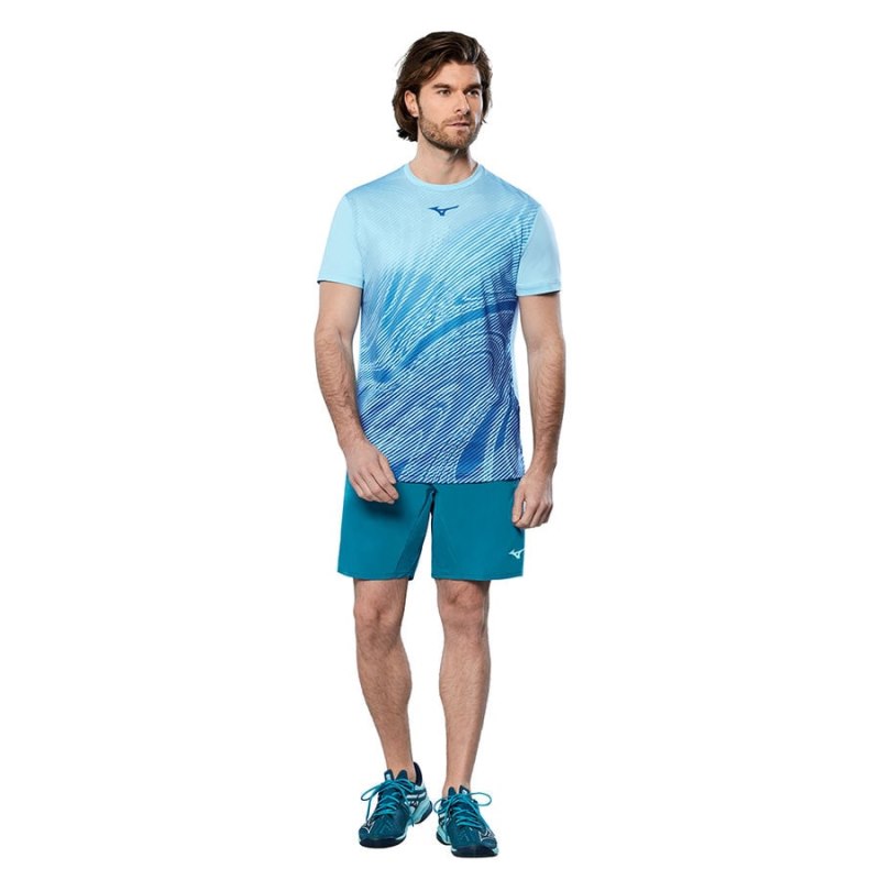 Mizuno Charge Shadow Graphic Tee Lichtturquoise | VRDK6459