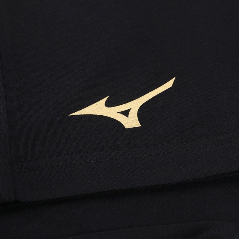 Mizuno Cotton Tee 2 Lazio Zwart | ZBGA0270