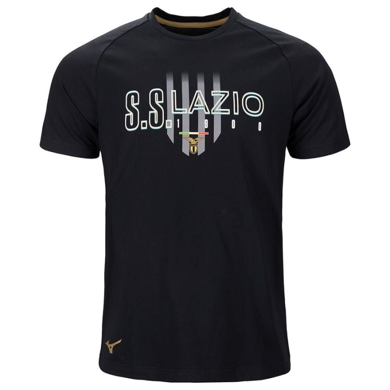 Mizuno Cotton Tee 2 Lazio Zwart | ZBGA0270