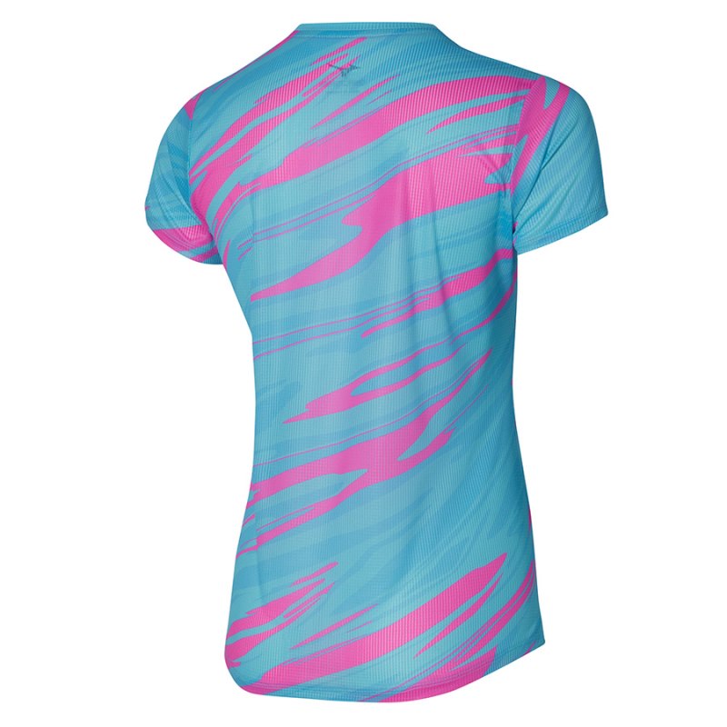 Mizuno Dryaeroflow Graphic Tee Turquoise | QRSM8564