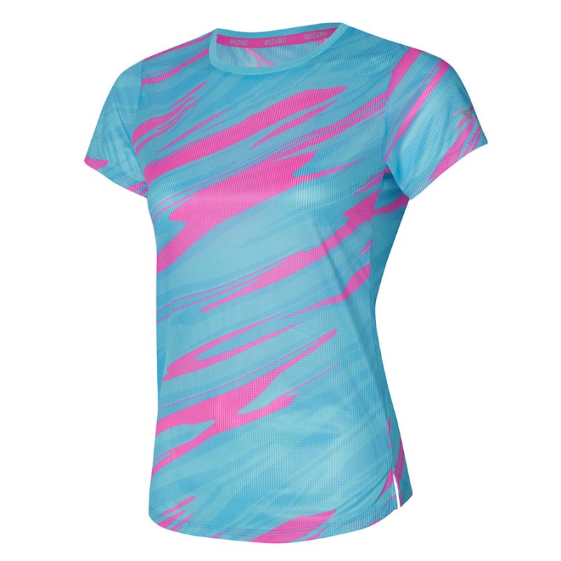 Mizuno Dryaeroflow Graphic Tee Turquoise | QRSM8564