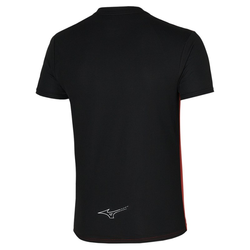 Mizuno Dryaeroflow Tee Rood Zwart | WHHJ3320