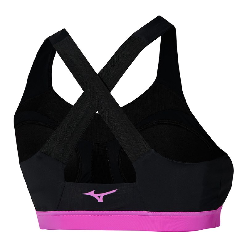 Mizuno High Support Bra Zwart Roze | RSVM2448