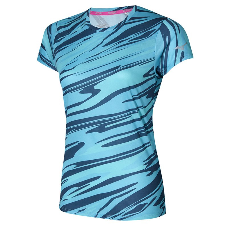 Mizuno Impulse Core Graphic Tee  Blauw | VYHO6209