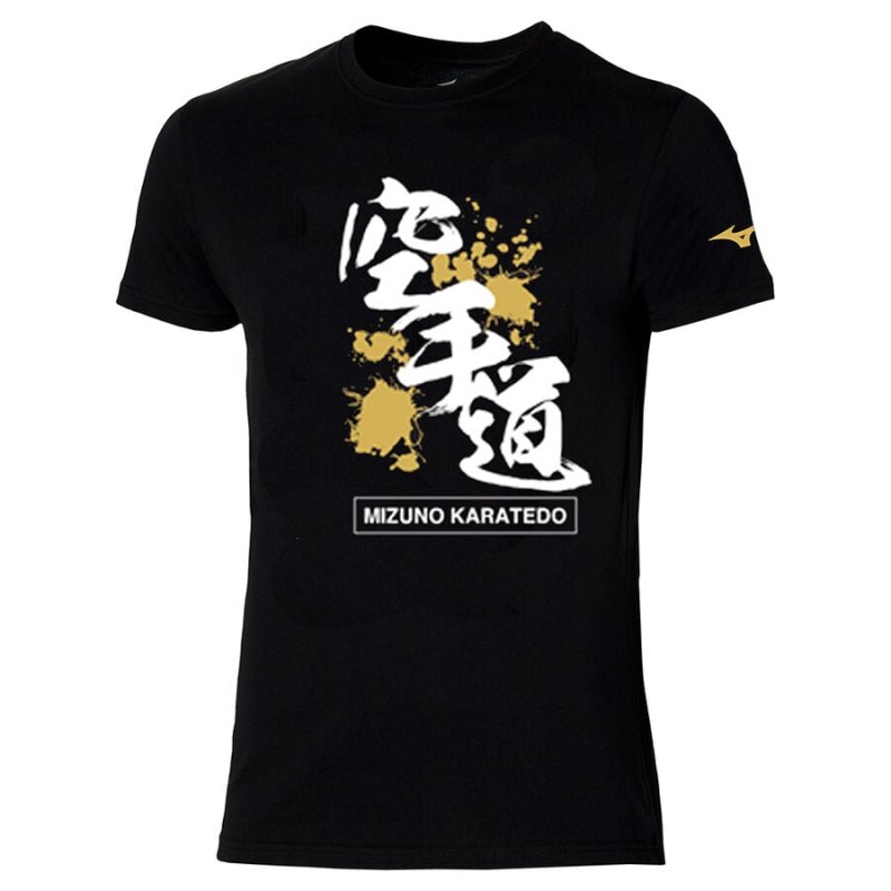 Mizuno Karate Tee Zwart | PLWW3257