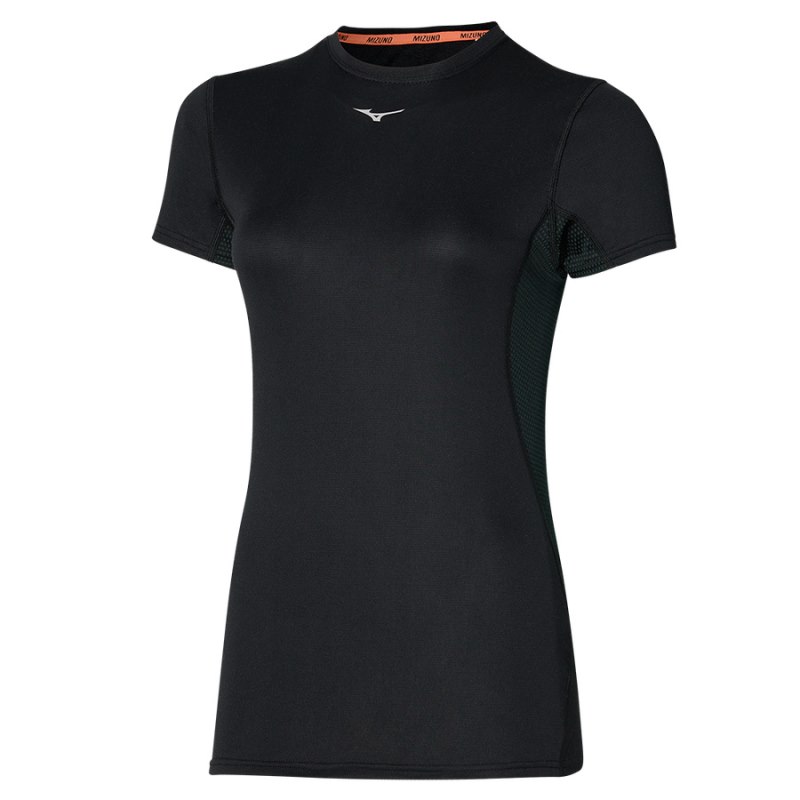 Mizuno Midweight L Tee Zwart | TAAC7256