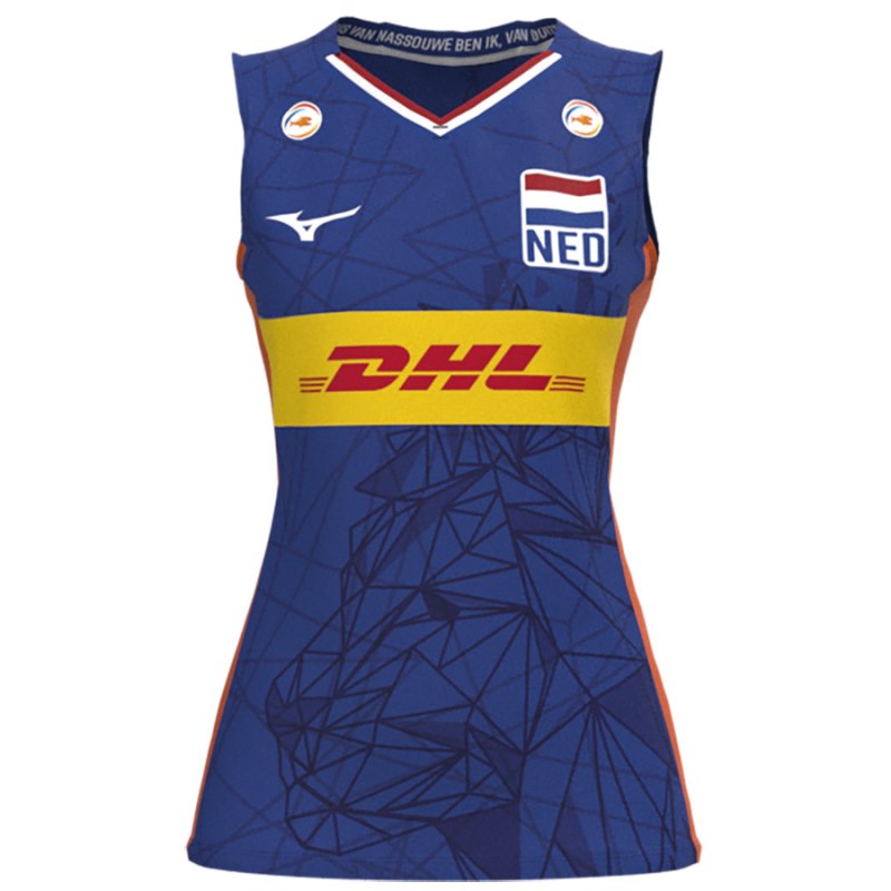 Mizuno Nevobo Volleyball Match Blue Shirt Blauw | FWTI5326