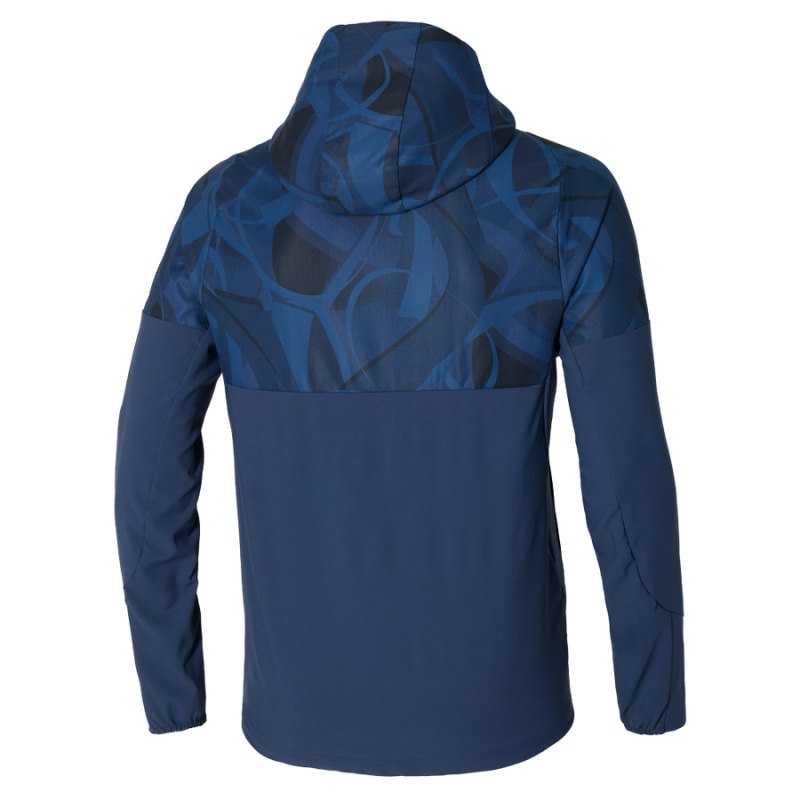 Mizuno Paris Athlete Hooded Donkerblauw | UUFA4537