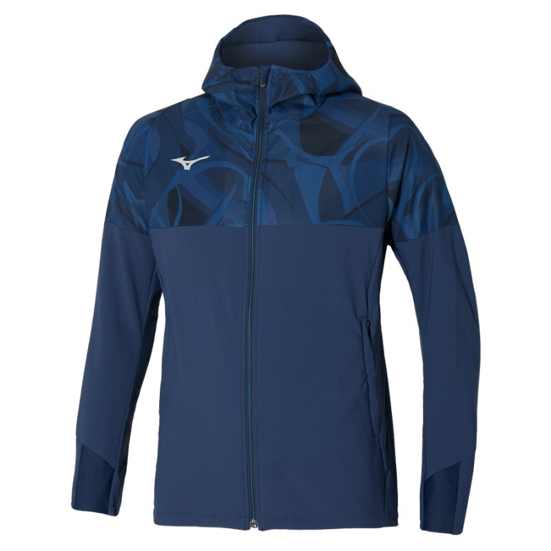 Mizuno Paris Athlete Hooded Donkerblauw | UUFA4537