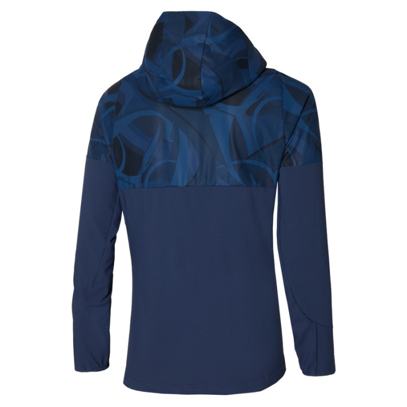 Mizuno Paris Athlete Hooded Donkerblauw | TYUT5070