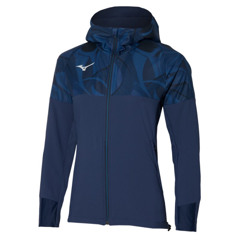 Mizuno Paris Athlete Hooded Donkerblauw | TYUT5070