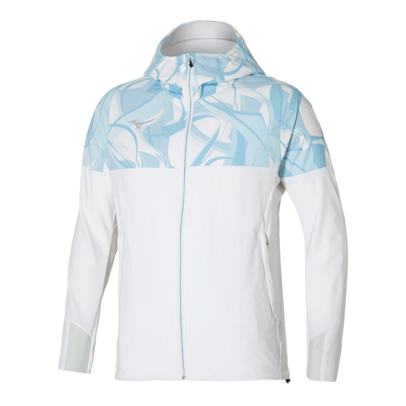 Mizuno Paris Athlete Hooded Wit Blauw | KTBW6239