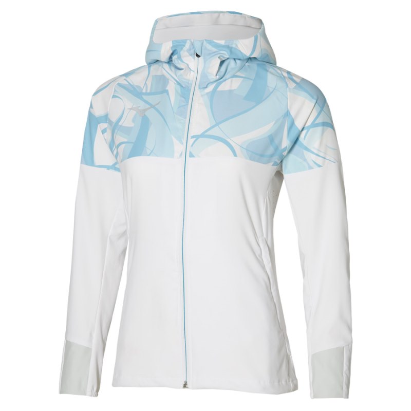 Mizuno Paris Athlete Hooded Wit Blauw | UAZL7298