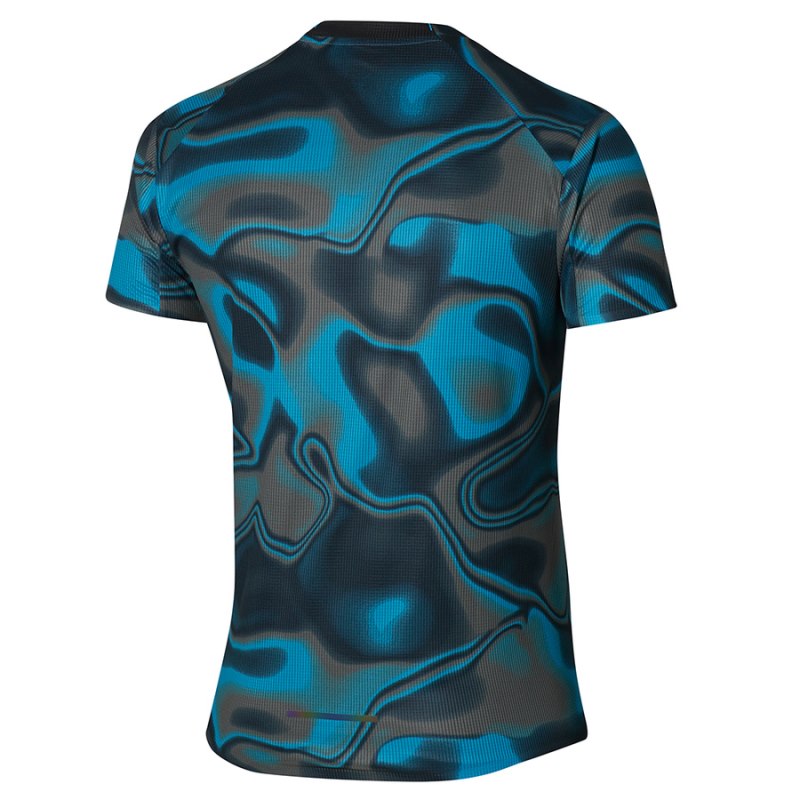 Mizuno Premium AERO Tee Blauw Zwart | YZWD4054