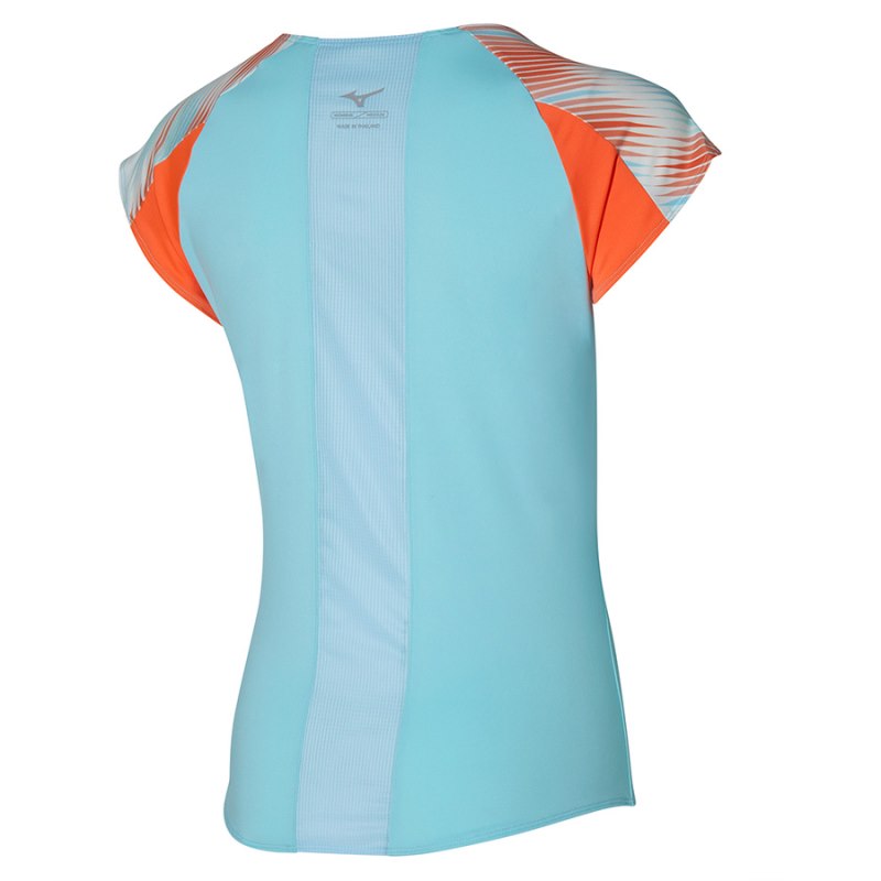 Mizuno Printed Tee  Turquoise | YYGV8747