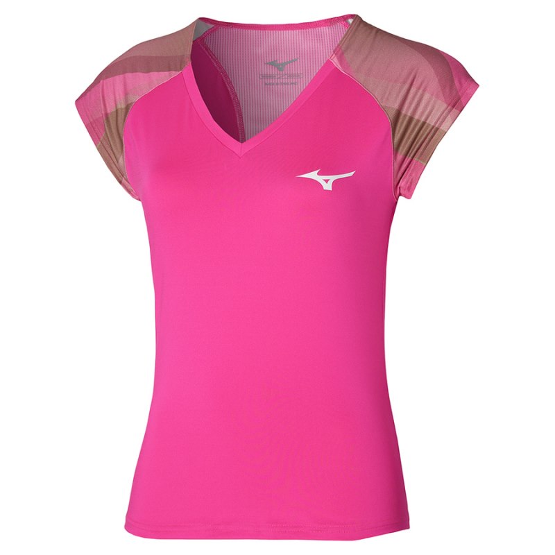 Mizuno Release Printed Tee Roze Groen | RDTL9707