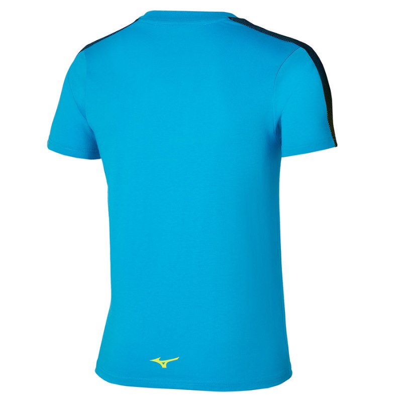 Mizuno Release Tape Tee Blauw | QLZD5749