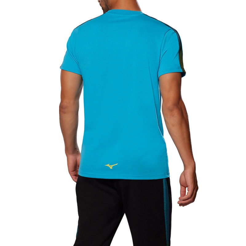 Mizuno Release Tape Tee Blauw | QLZD5749