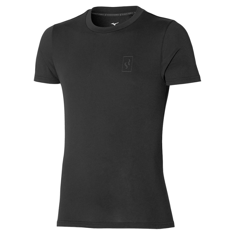 Mizuno Tee SR Zwart | QUYO4667