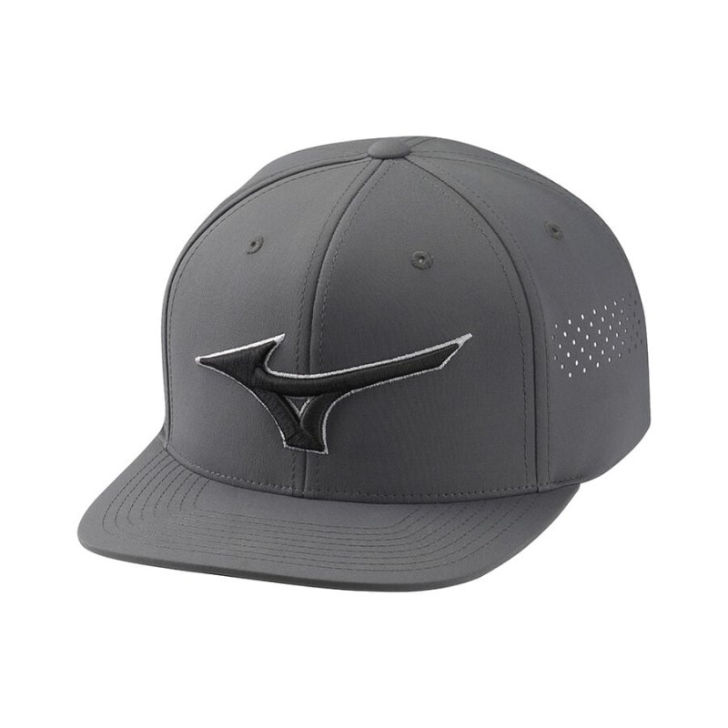 Mizuno Tour Flat Snapback Donkergrijs | MLYP4847