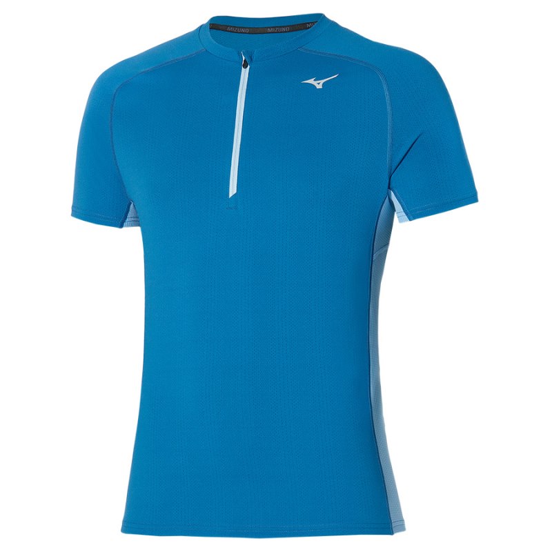 Mizuno Trail Dryaeroflow HZ Tee Blauw | LDJX4032