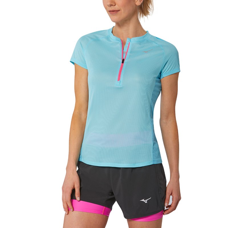 Mizuno Trail Dryaeroflow HZ Tee Turquoise | BLHE2195