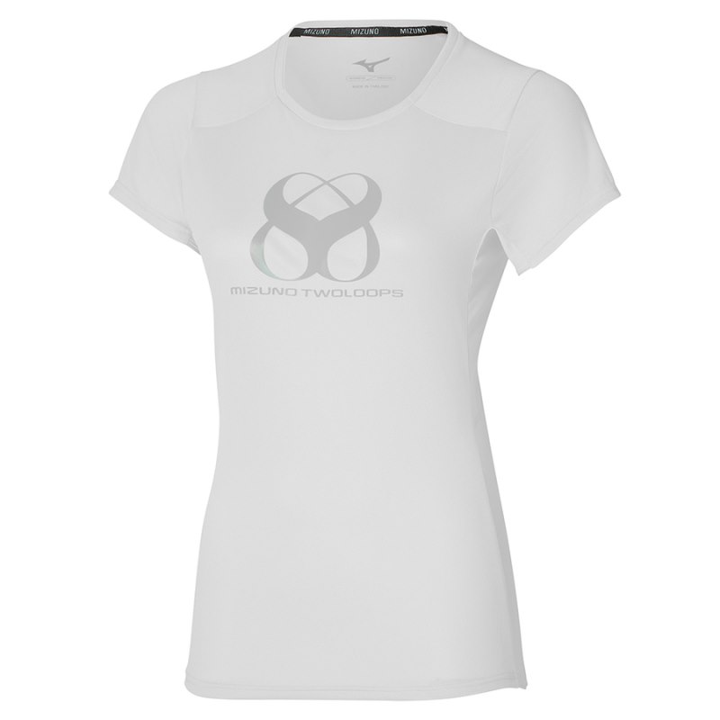 Mizuno Two Loops 8 Tee Wit | DNNM3134