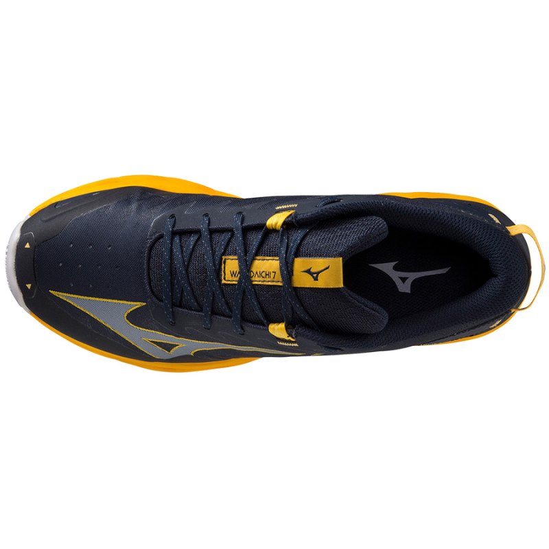 Mizuno WAVE Daichi 7 Donkerblauw Geel | NPHJ5862