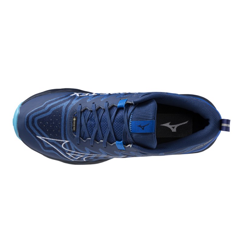 Mizuno WAVE Daichi 8 GTX Donkerblauw Wit Blauw | AQZR0781